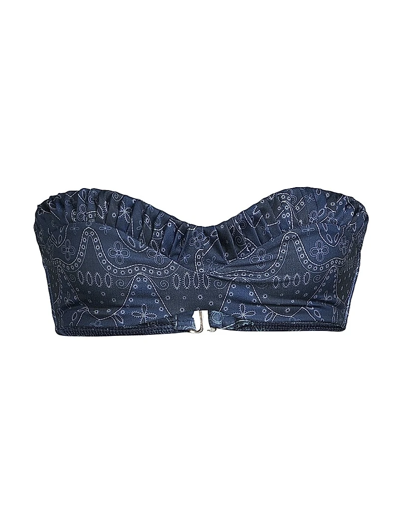 Emmy Textured Bandeau Bikini Top