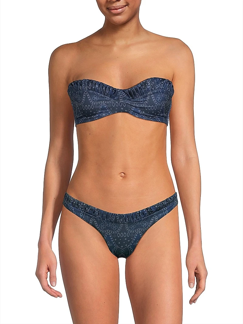 Emmy Textured Bandeau Bikini Top