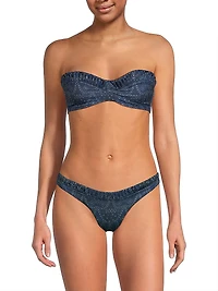 Emmy Textured Bandeau Bikini Top
