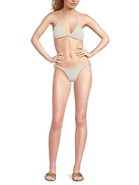 Benji Rib-Knit Triangle Bikini Top