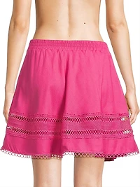 Celeste Lattice-Trim Miniskirt