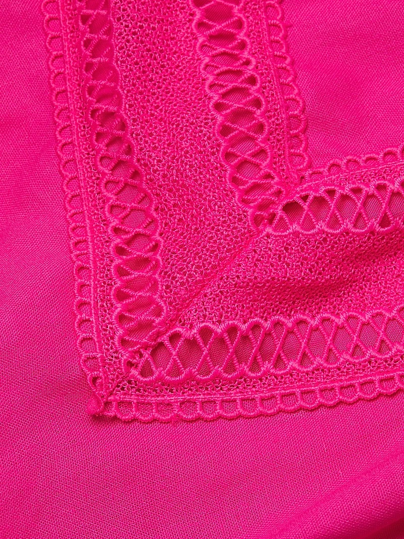 Celeste Lattice-Trim Miniskirt