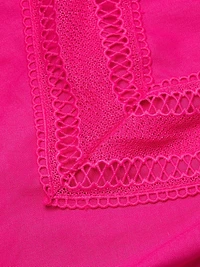 Celeste Lattice-Trim Miniskirt