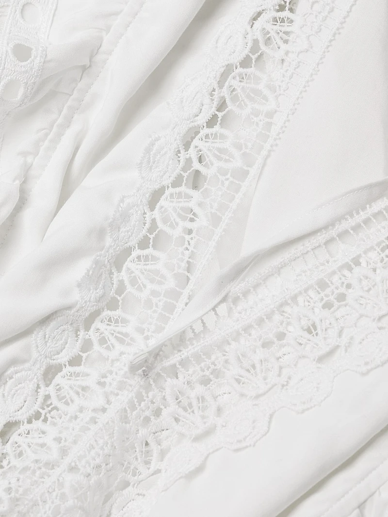 Katya Lace-Trim Cotton Jumpsuit