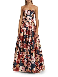 Giovanna Floral Strapless Ballgown
