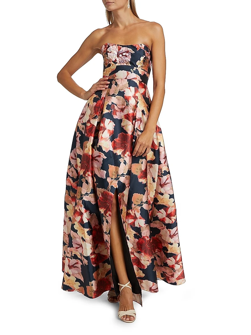 Giovanna Floral Strapless Ballgown