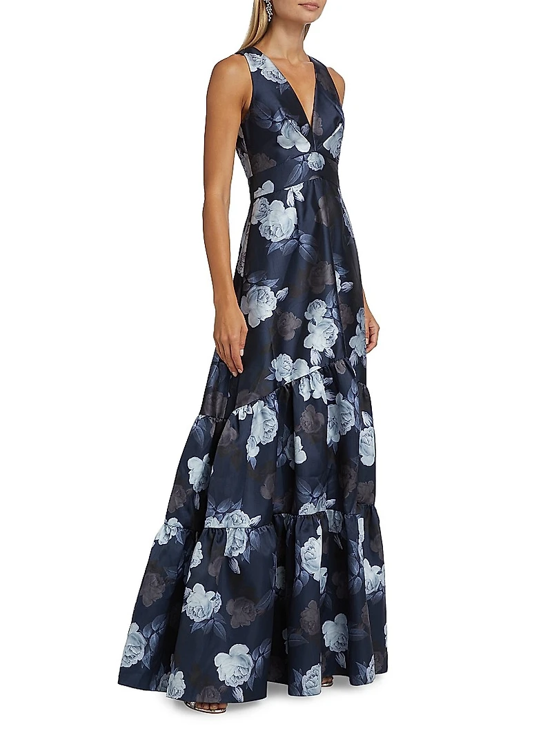 Rori Floral Fit-&-Flare Gown