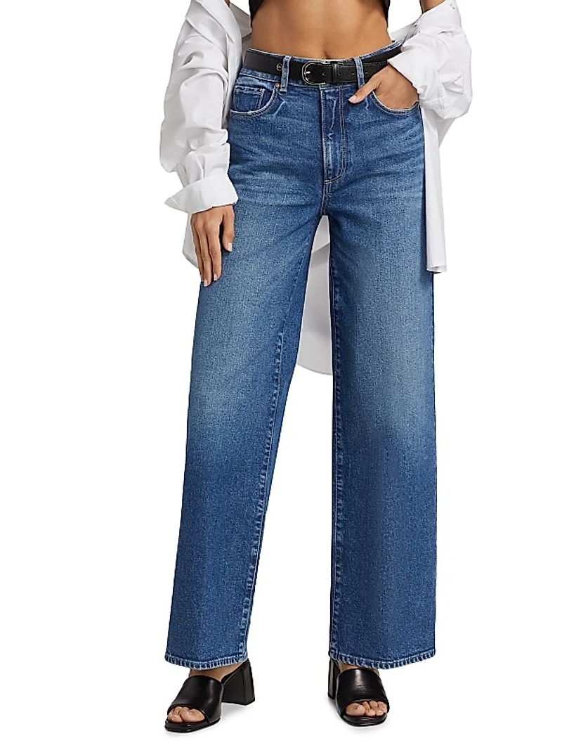 Sasha Denim Mid-Rise Wide-Leg Jeans