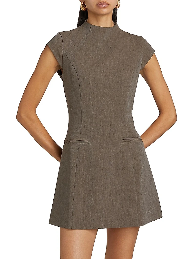 Vivienne Linen Cap-Sleeve Minidress