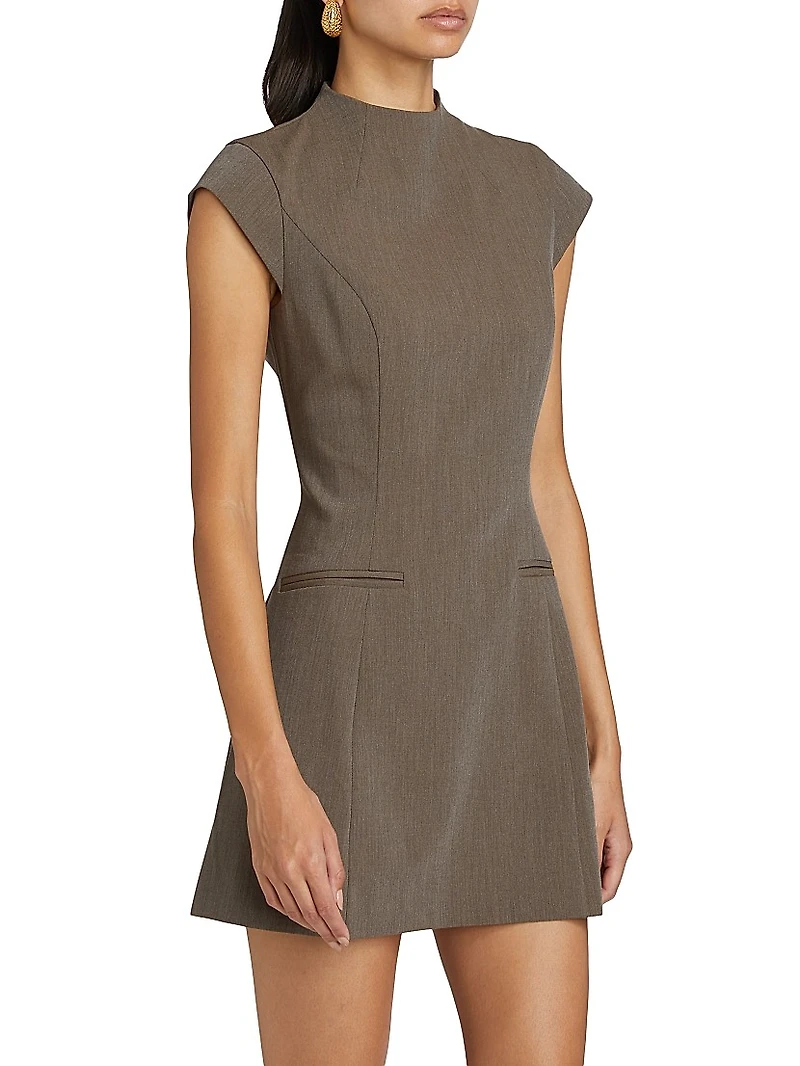Vivienne Linen Cap-Sleeve Minidress