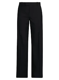 Creased-Front Wool Trousers