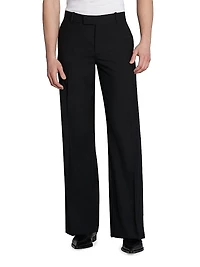 Creased-Front Wool Trousers
