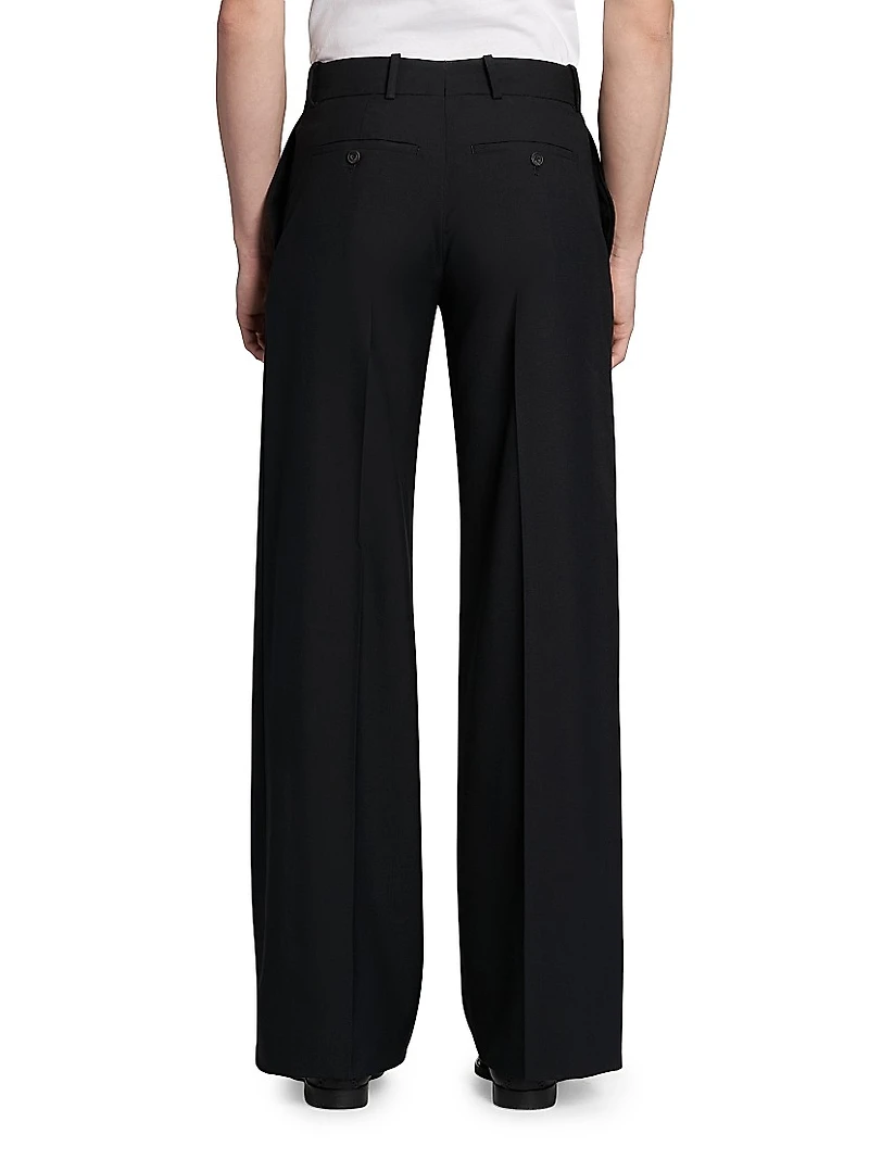 Creased-Front Wool Trousers