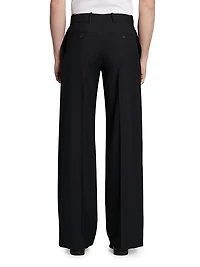 Creased-Front Wool Trousers