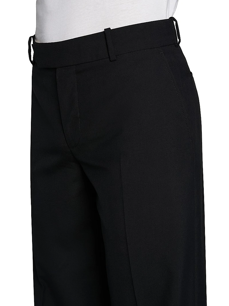 Creased-Front Wool Trousers