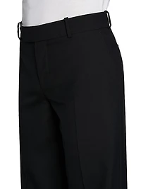 Creased-Front Wool Trousers