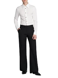 Creased-Front Wool Trousers