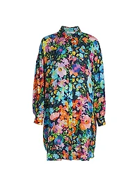 Wild Bloom Long Shirt Dress