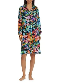 Wild Bloom Long Shirt Dress