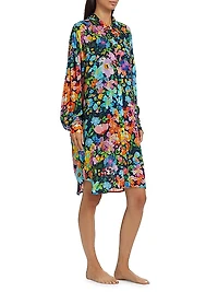 Wild Bloom Long Shirt Dress