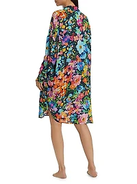 Wild Bloom Long Shirt Dress