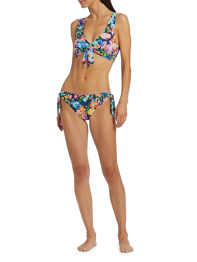Wild Bloom Side-Tie Hipster Bikini Bottom