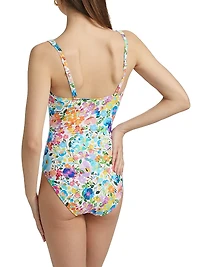 Wild Bloom Ruched One-Piece Swim Suit