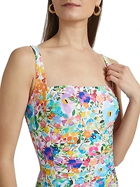Wild Bloom Ruched One-Piece Swim Suit