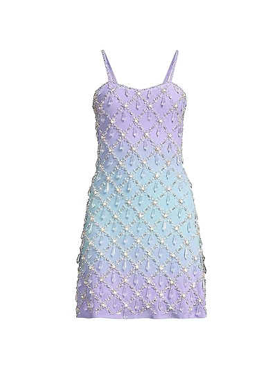 Arabella Beaded Ombré Minidress
