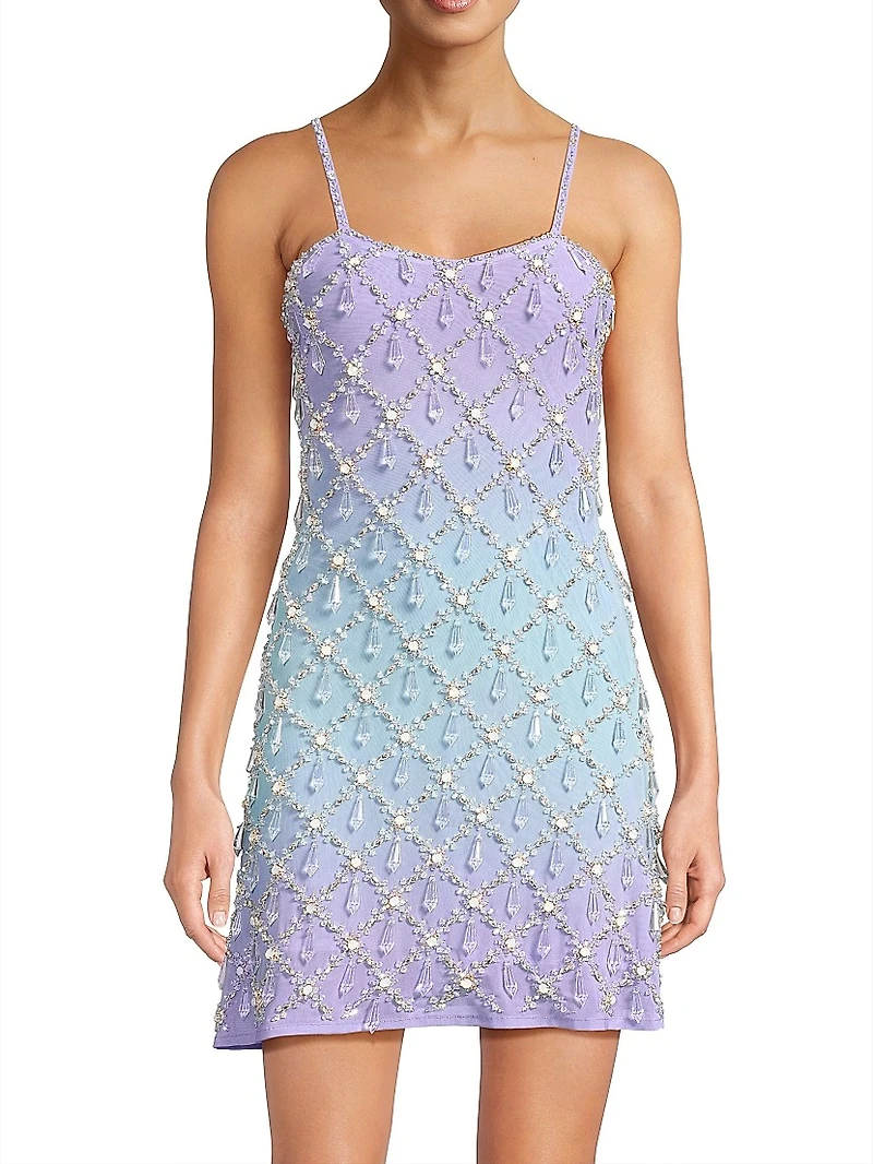 Arabella Beaded Ombré Minidress