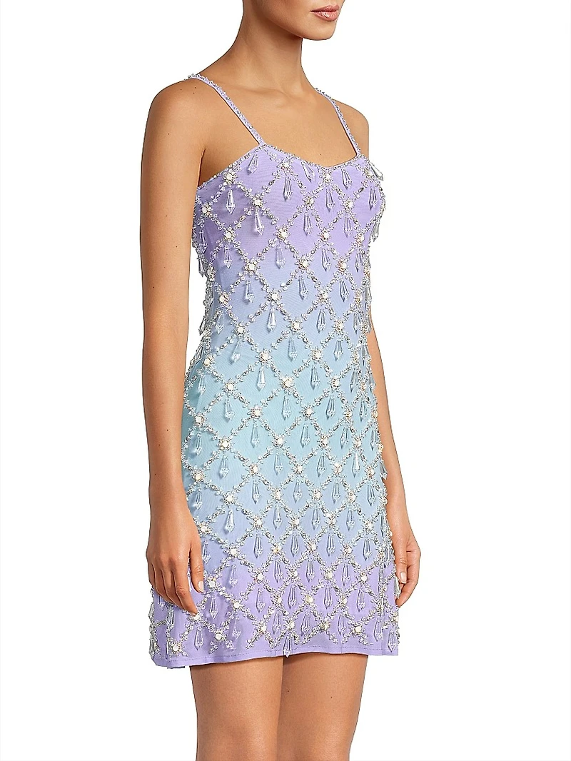 Arabella Beaded Ombré Minidress