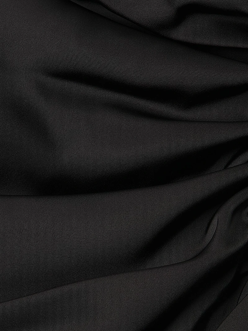 Stretch Satin Midi Cocktail Dress