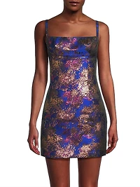 Metallic Jacquard Sleeveless Minidress