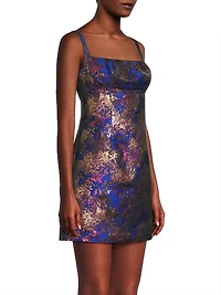 Metallic Jacquard Sleeveless Minidress