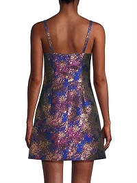 Metallic Jacquard Sleeveless Minidress