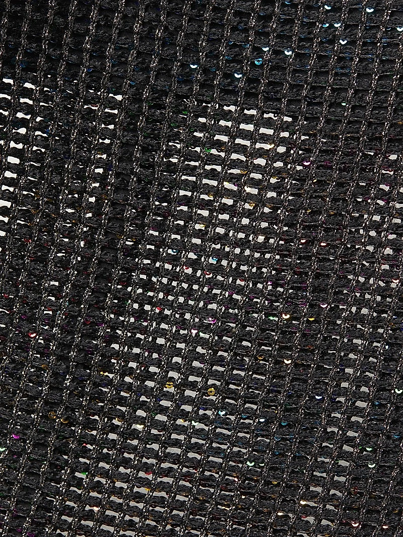 Sequined Bouclé Sleeveless Column Gown