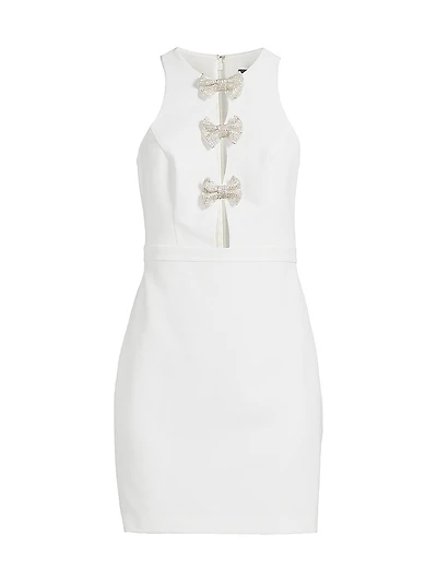 Crystal-Embellished Bow Cut-Out Minidress
