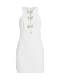 Crystal-Embellished Bow Cut-Out Minidress