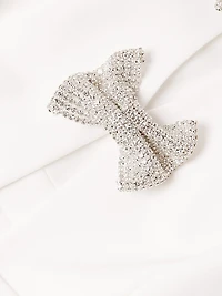Crystal-Embellished Bow Cut-Out Minidress