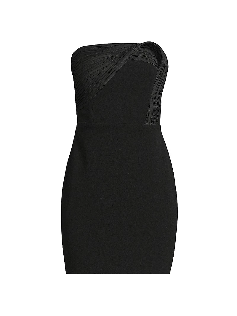 Gathered Crepe Strapless Minidress