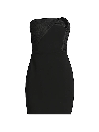 Gathered Crepe Strapless Minidress