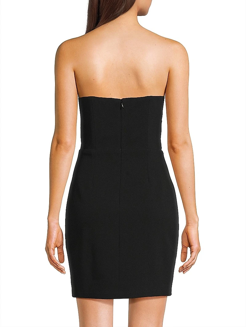 Gathered Crepe Strapless Minidress