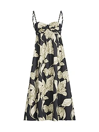 Zonna Floral Cotton Sateen Midi-Dress