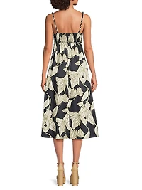 Zonna Floral Cotton Sateen Midi-Dress