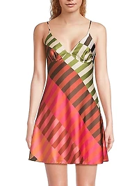 Suki Stripe Satin Minidress