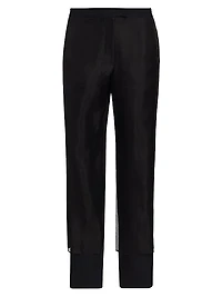 Teddy Wool Twill & Organza Pants