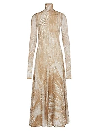 Gemma Printed Stretch Tulle Maxi Dress