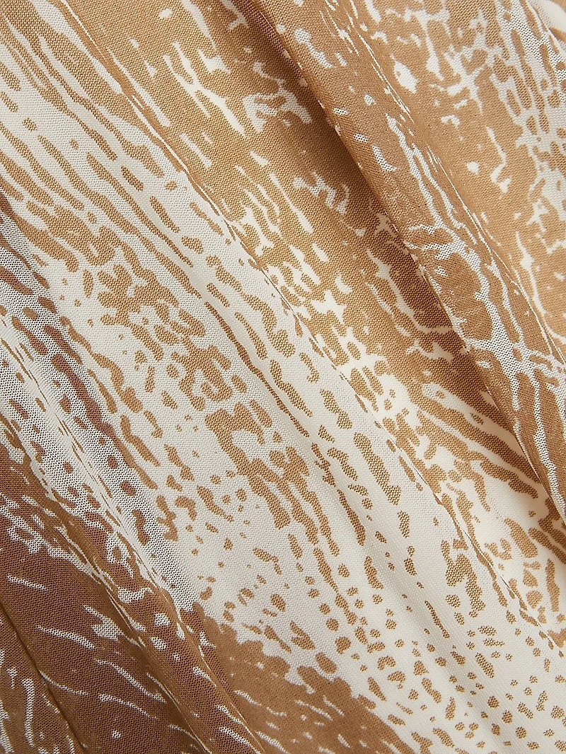 Gemma Printed Stretch Tulle Maxi Dress