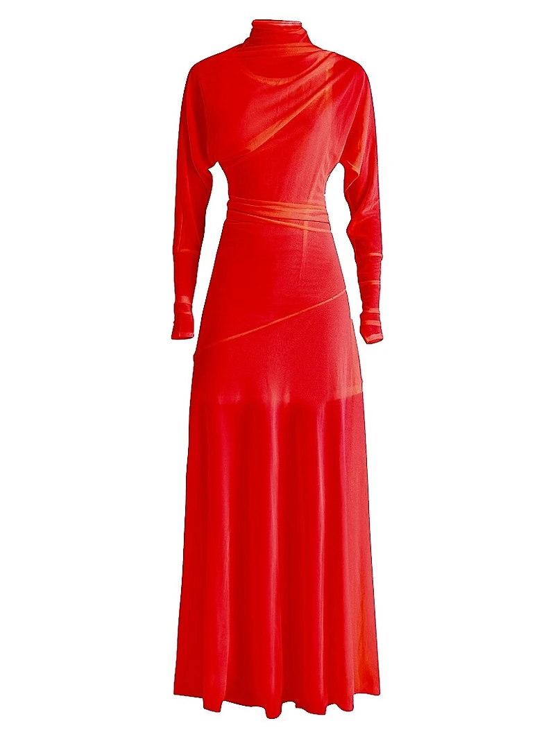 Paula Turtleneck Jersey Crêpe Gown