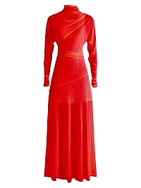 Paula Turtleneck Jersey Crêpe Gown